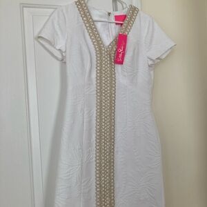 NWT lily pulitzer arie stretch shift white dress US 4